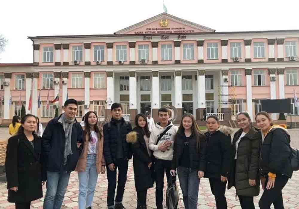 students at Kazakh National Medical University, Kazakhstan